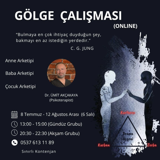 GÖLGE ÇALIŞMASI - SALI ONLINE (GÜNDÜZ ve AKŞAM GRUPLARI)