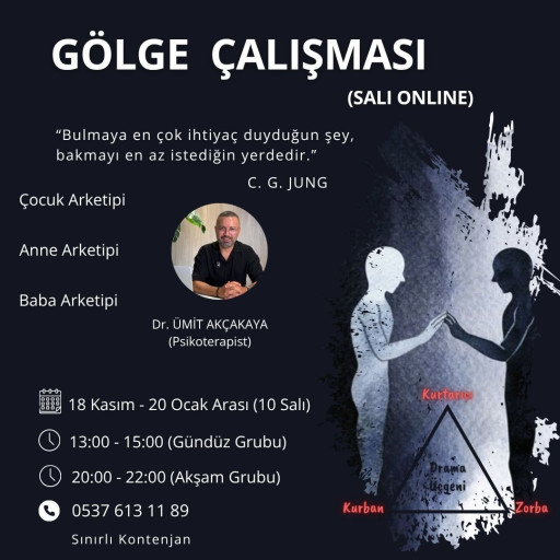 GÖLGE ÇALIŞMASI - SALI ONLINE (GÜNDÜZ ve AKŞAM GRUPLARI)